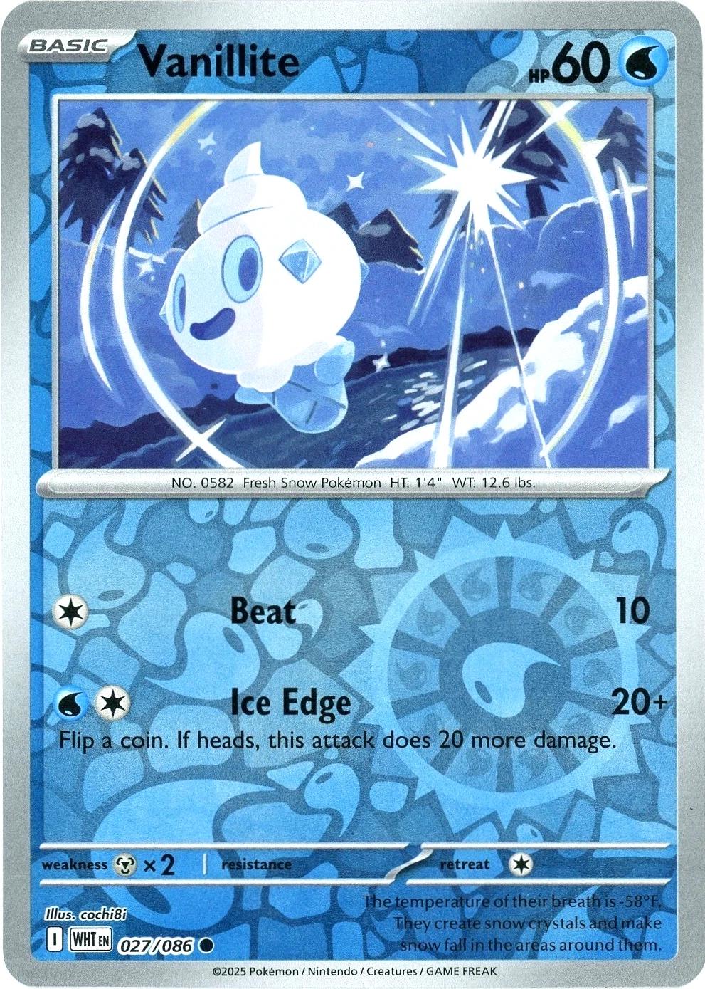 White Flare Vanillite [Reverse] Pokémon card